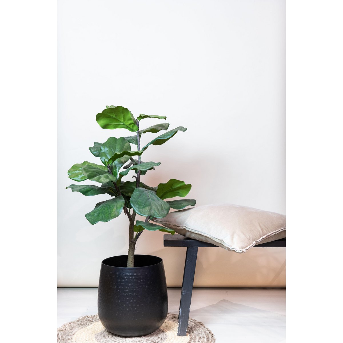 Kunstplant Ficus Lyrata 90cm – Tabaksplant met grote vioolvormige bladeren voor woonkamer of kantoor