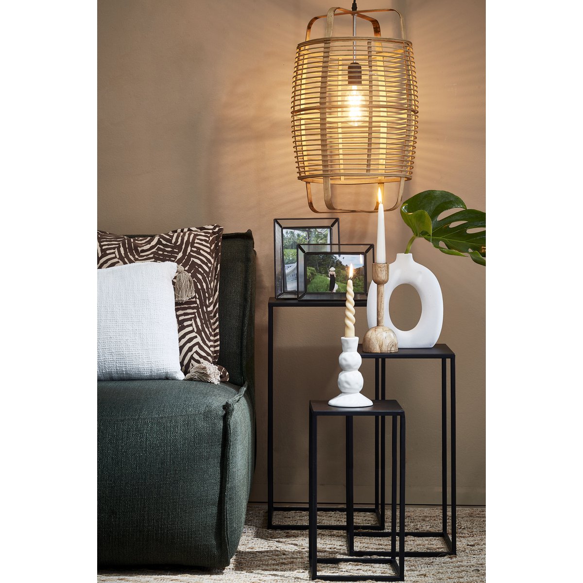 Quinty bijzettafels set van 3 zwart – modern en speels design Woonware