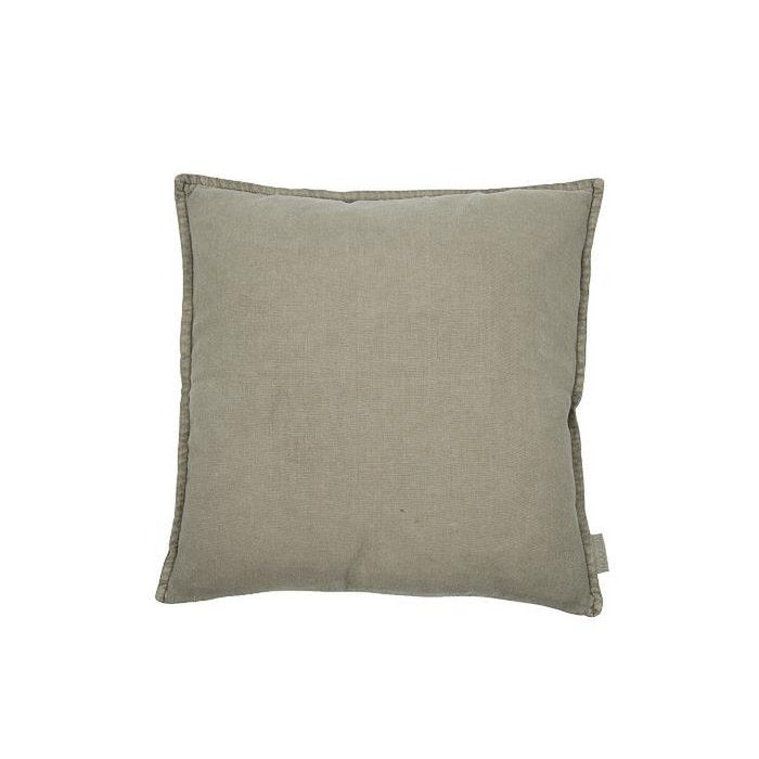 Vintage Kussen Fluweel Linnen Olijfgrijs 45x45 cm Woonware