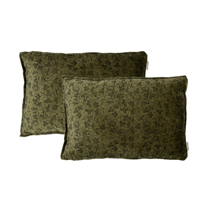 Fluwelen Kussen Sonia 60x40 cm mosgroen luxe sierkussen