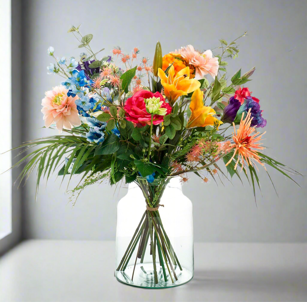 Boeket Pretty Powerful 67 cm – kunstbloemen van Woonware in kleurrijke mix