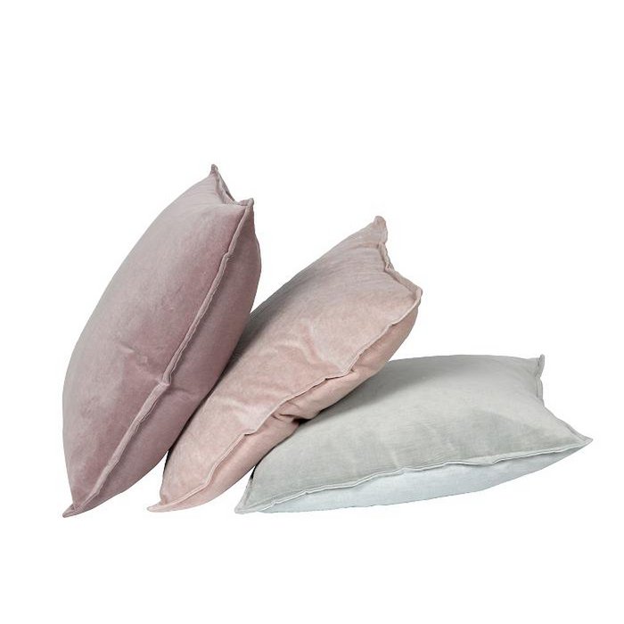 Vintage Fluwelen/Linnen Kussen Oudroze 45x45 cm Woonware