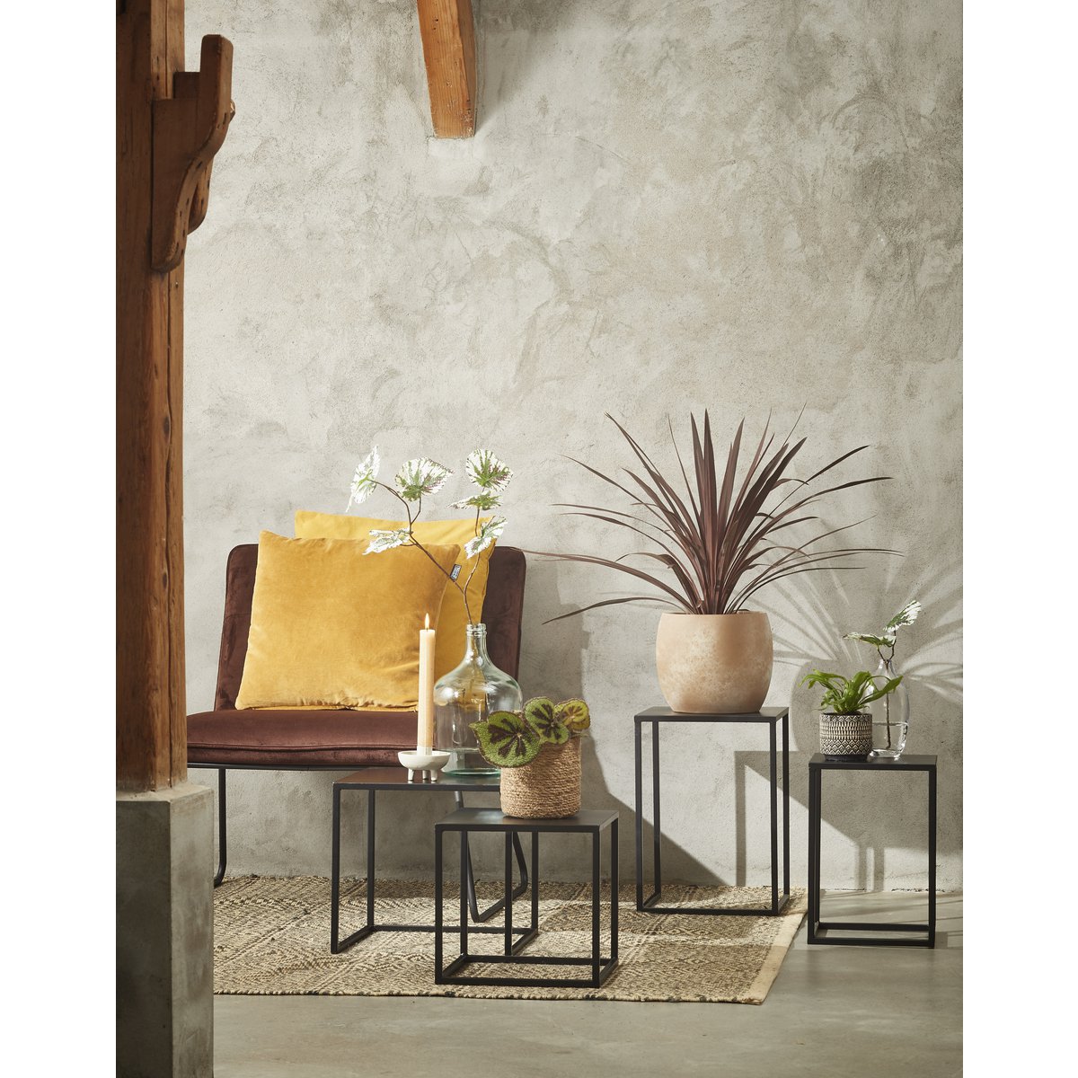 Goa bijzettafels set van 2 zwart – modern en stevig design Woonware