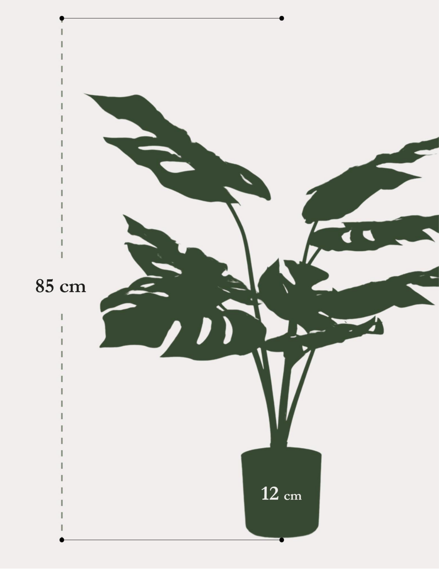 Kunstplant Monstera Deliciosa 65cm – Gatenplant Groen