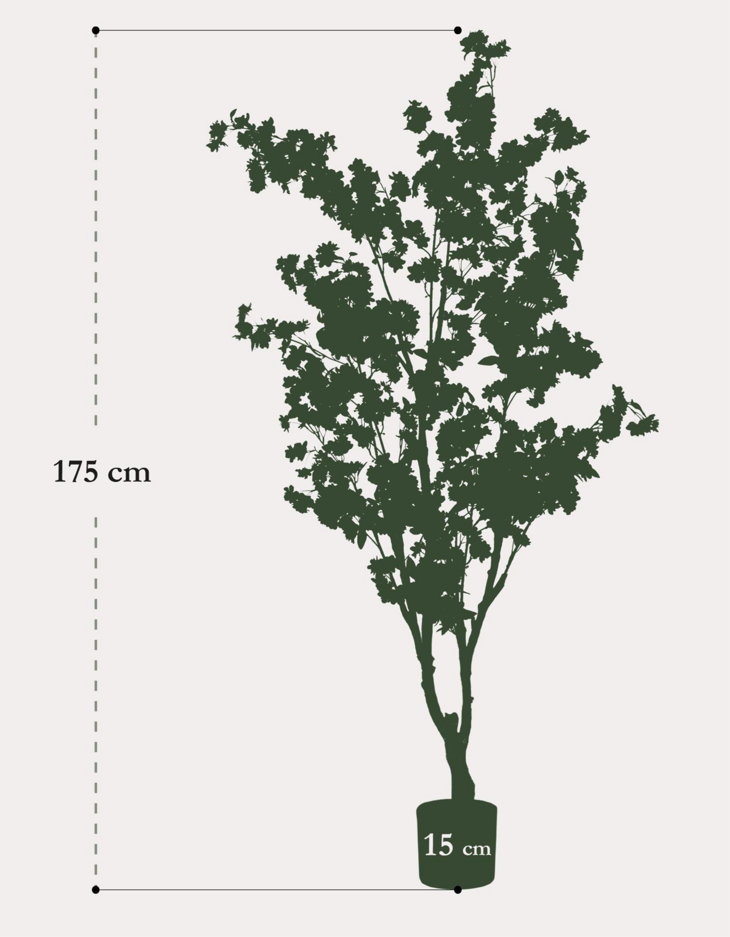 Kunstplant Kersenbloesem 175cm – Prunus Roze