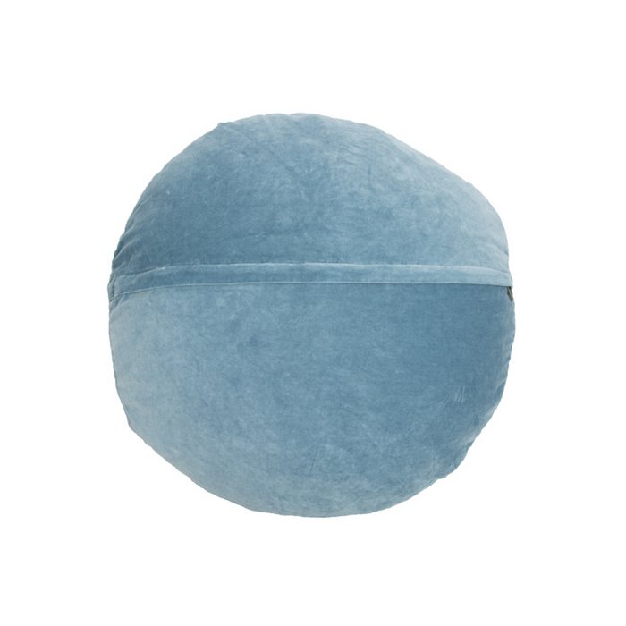 Rond Fluwelen Kussen Ruches Vervaagd Blauw 60 cm Woonware
