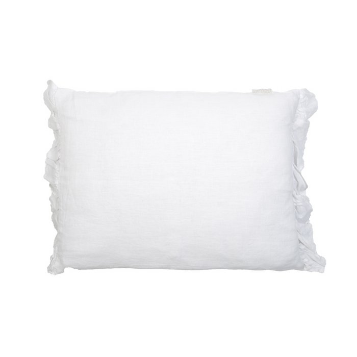 Vintage Kussen Quirine Puur Wit 50x40 cm Linnen Woonware