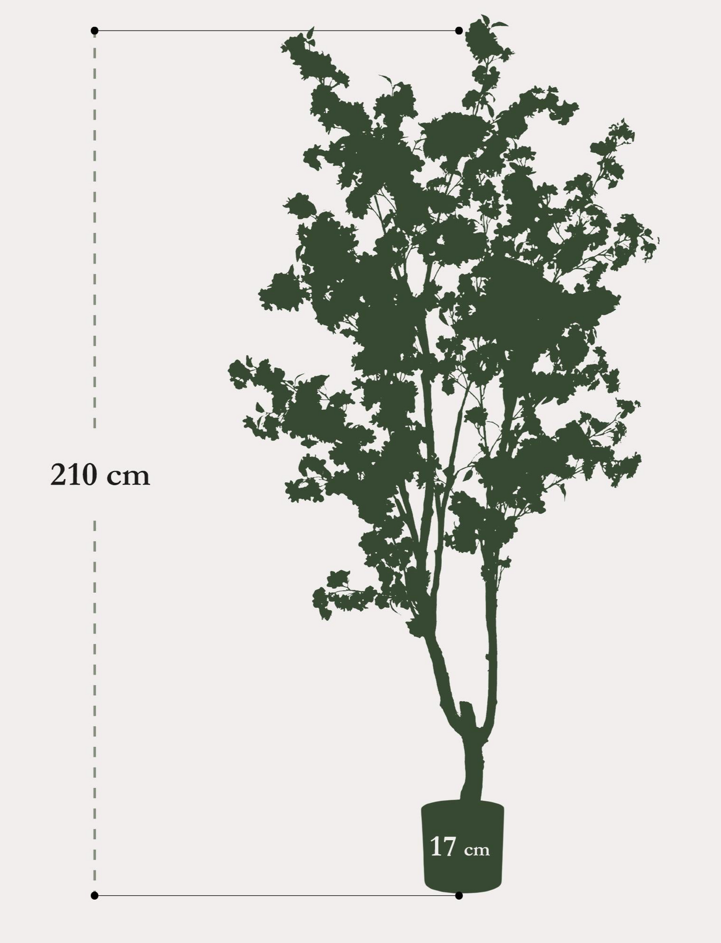 Kunstplant Kersenbloesem 210cm – Prunus Wit