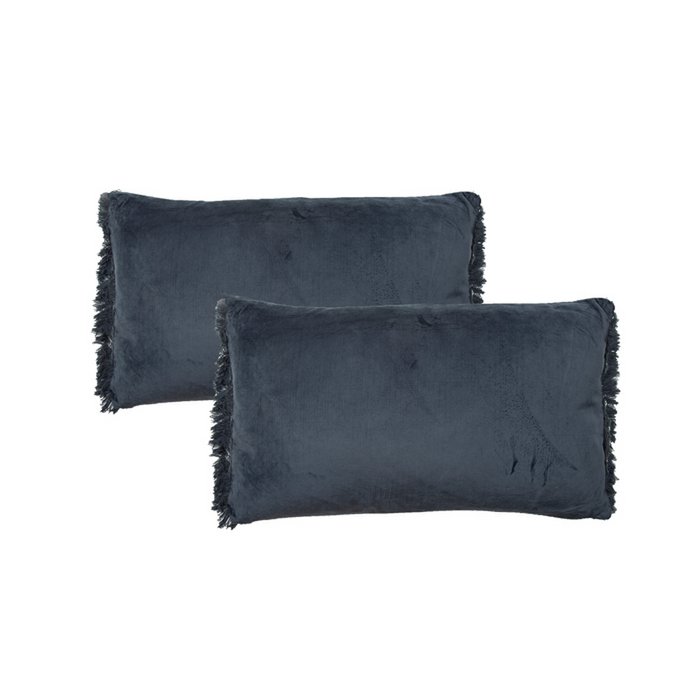 Fluwelen Kussen Rosa Nachtblauw 50x30 cm Woonware