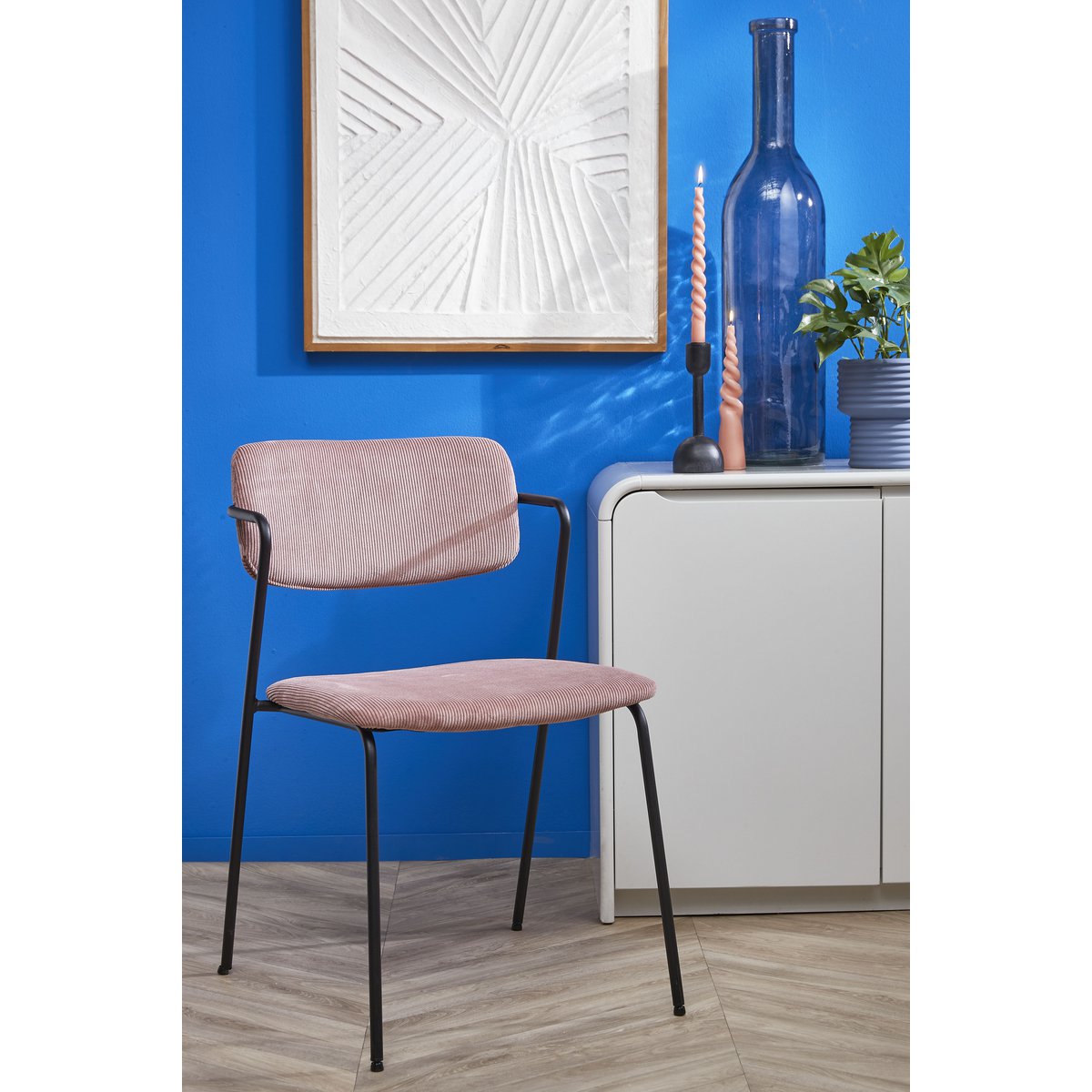 Flesvaas Rioja blauw 75 cm van gerecycled glas – grote designvaas Woonware