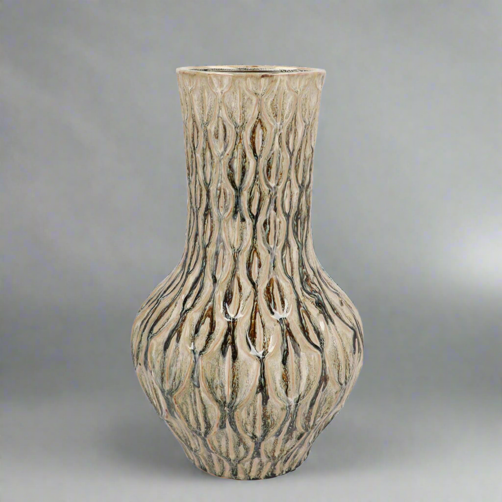 Vaas Boa groen 39 cm van steen – luxe decoratieve vaas Woonware