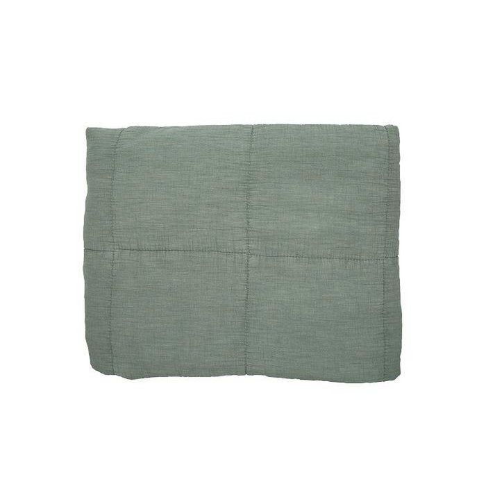 Gewatteerde Katoenen Plaid Charlotte 130x170 cm oudgroen zachte woondeken