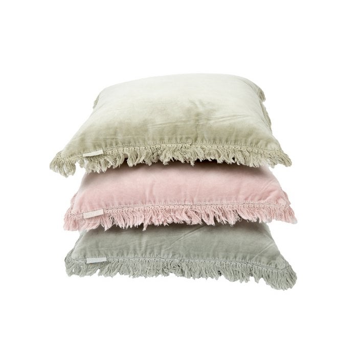 Fluweel/Linnen Kussen Rosie - Oud Blauw - 45x45 cm