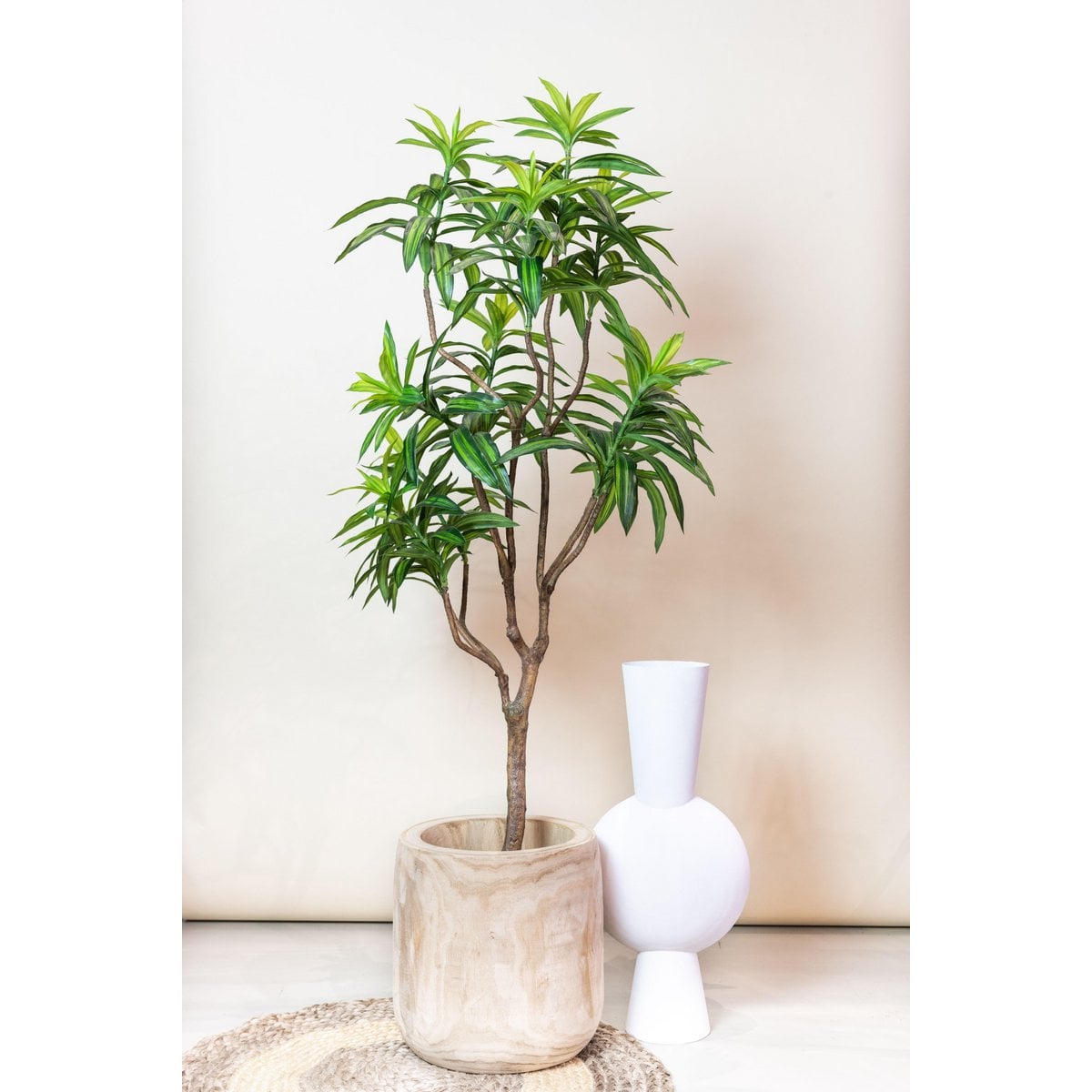 Kunstplant Dracaena 130cm – Drakenboom met tweekleurige bladeren voor woonkamer of kantoor