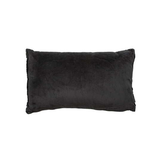 Fluweel/Linnen Kussen Lois Zwart 50x30 cm Woonware