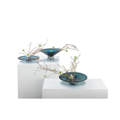 Schaal Ink Blue 32cm – luxe decoratieve glazen schaal Woonware