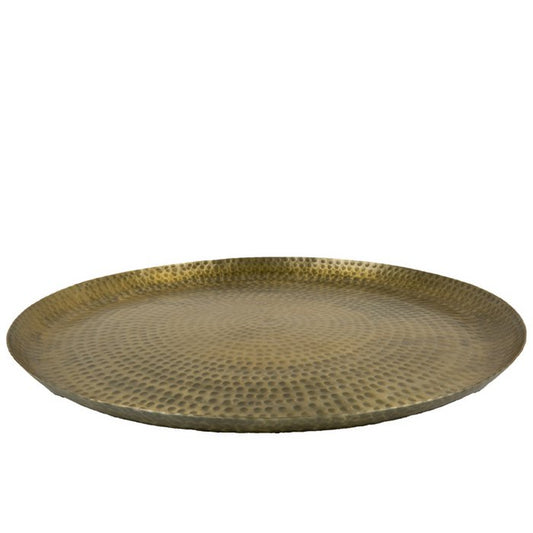 Rond dienblad antique gold 63 cm – stijlvol en handgemaakt serveerblad