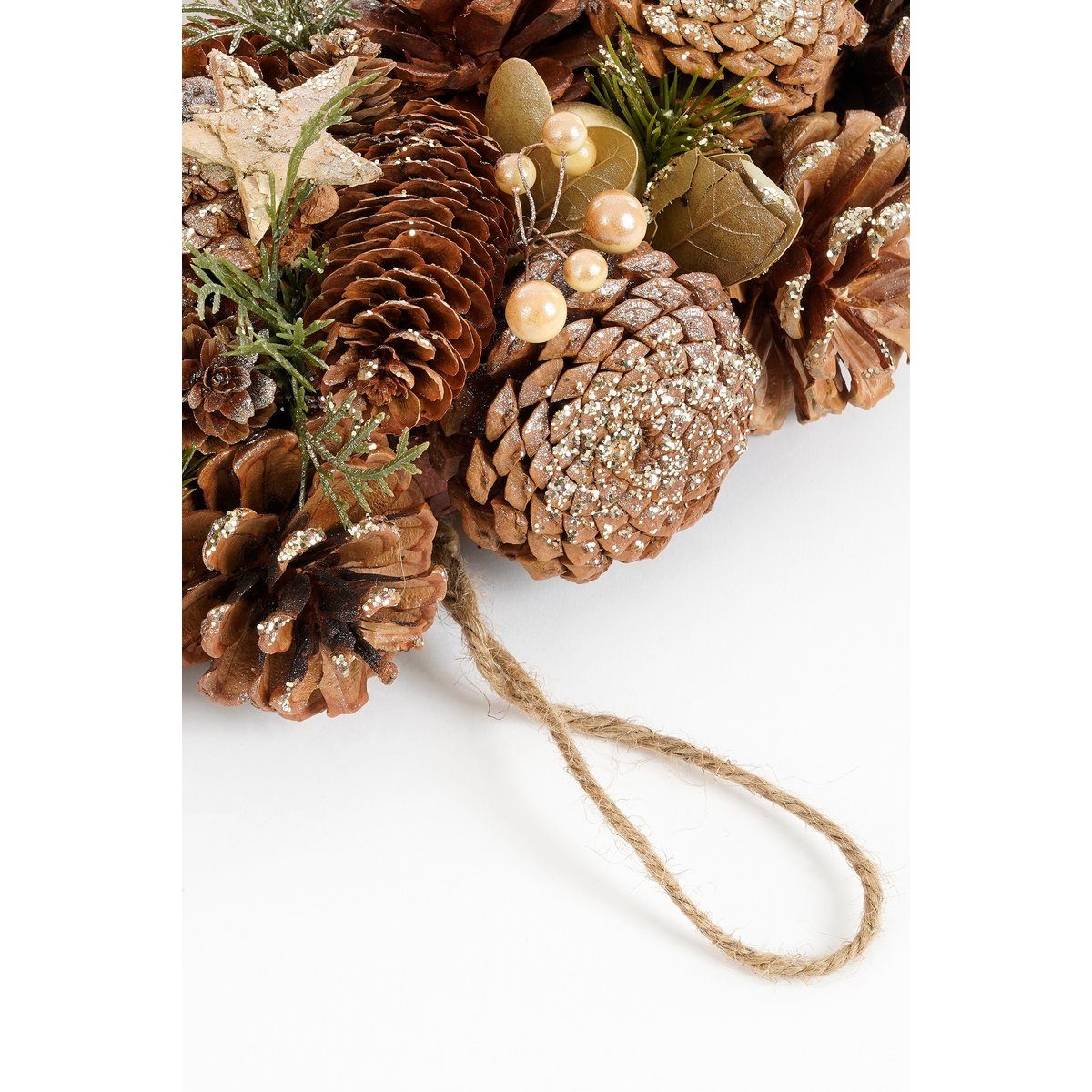 Brant kerstkrans bruin Ø45 cm met dennenappels Woonware