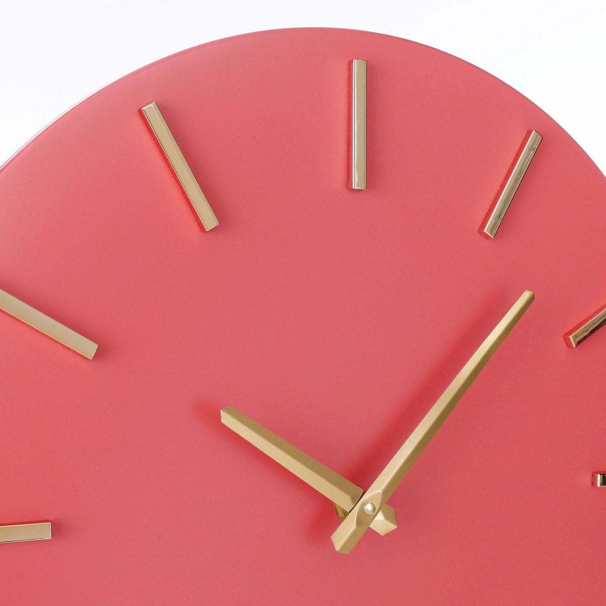 Brixen Wandklok 35,5 cm roze gouden wijzers moderne muurklok