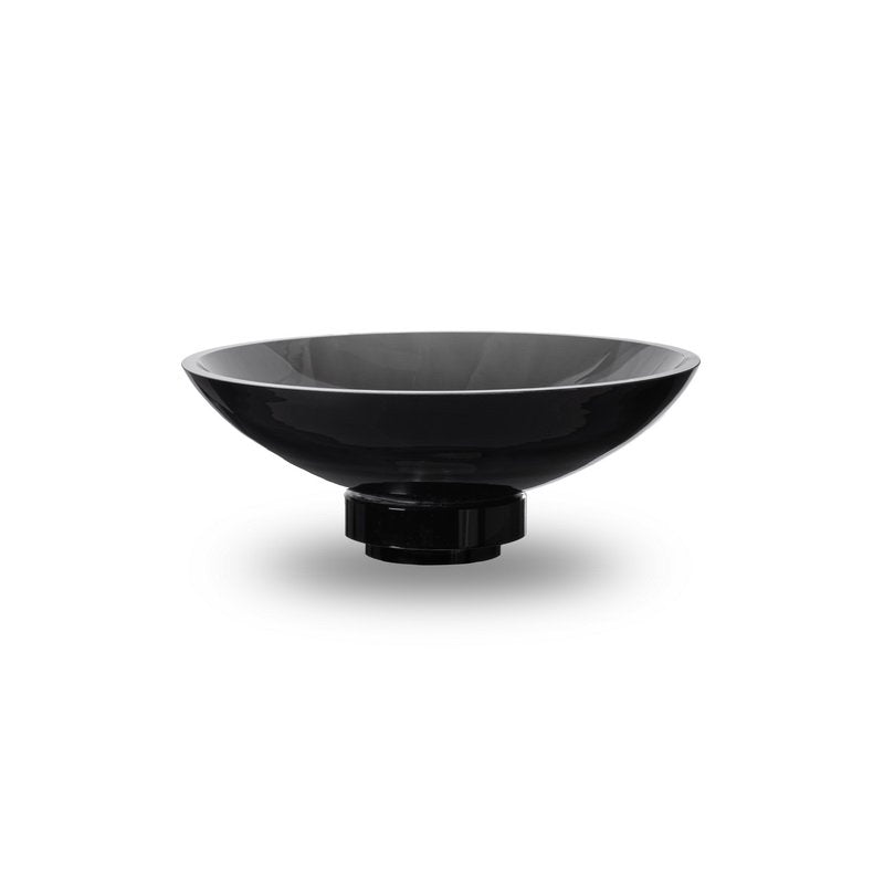 Glazen design schaal zwart Ø22 cm – luxe moderne schaal van hoogwaardig glas | Woonware