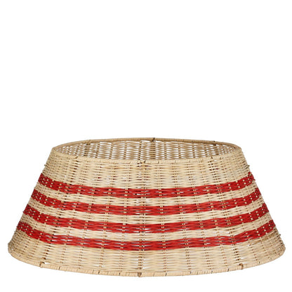 Rotan kerstboomrok beige rood Ø60 cm natuurlijke boommand Woonware