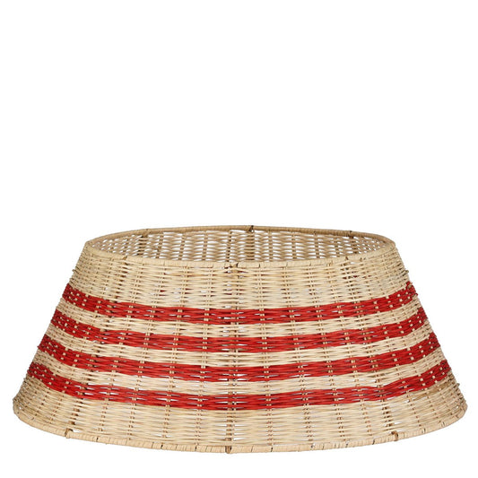 Rotan kerstboomrok beige rood Ø60 cm natuurlijke boommand Woonware