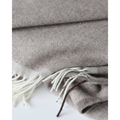 Merino kasjmier plaid Milano bruin 140x200 – luxe zachte deken | Woonware