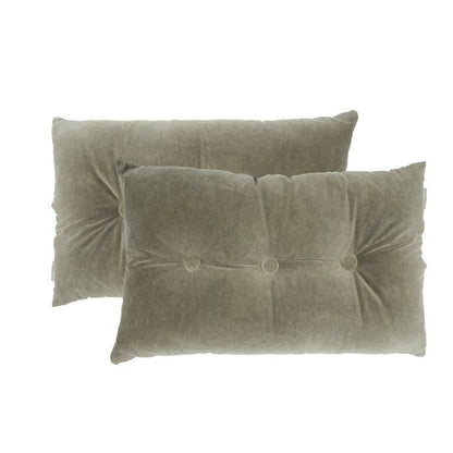 Fluwelen Kussen Jacky 60x40 cm olijfgrijs luxe sierkussen