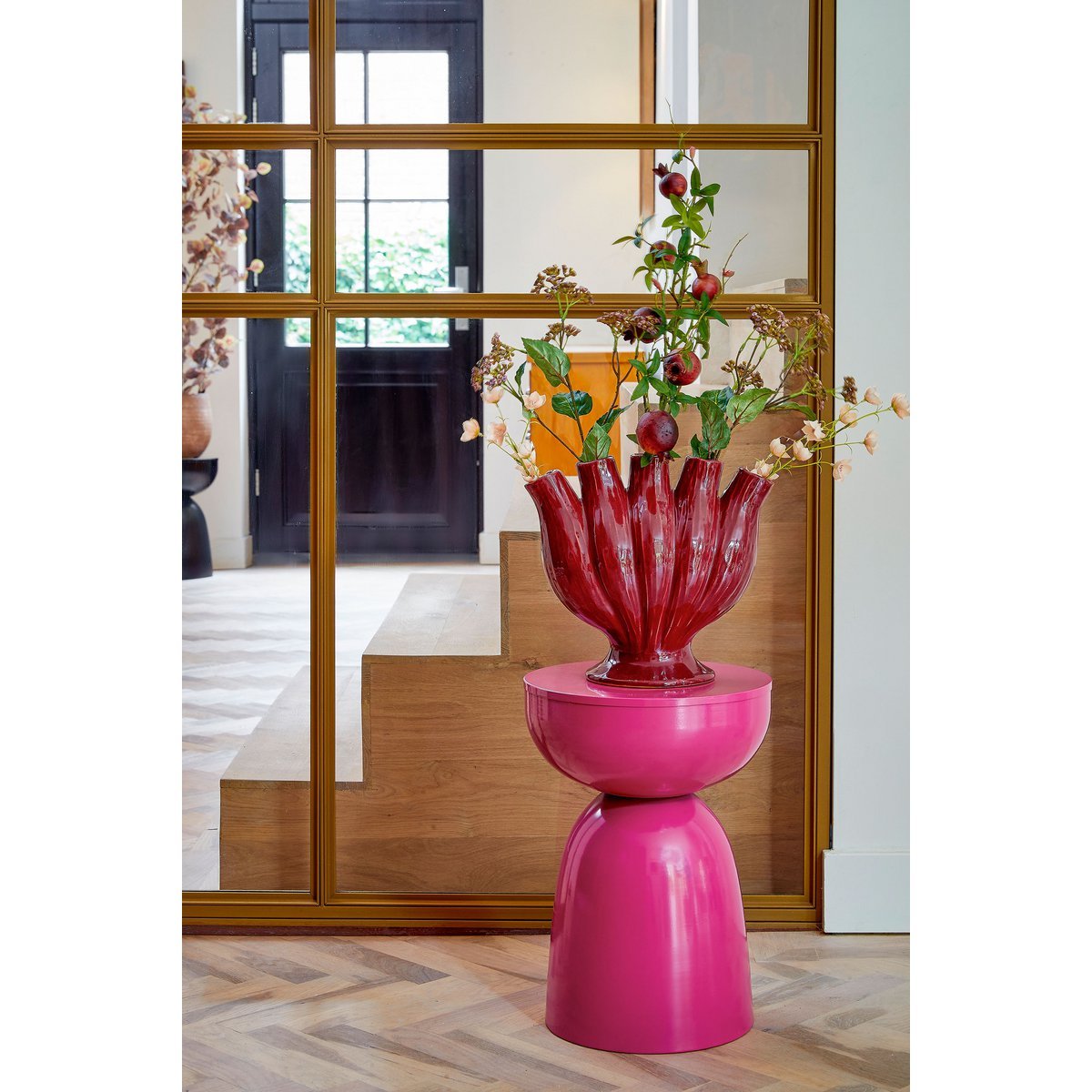 Elliot bijzettafel fuchsia Ø32 cm ijzer ronde tafel Woonware