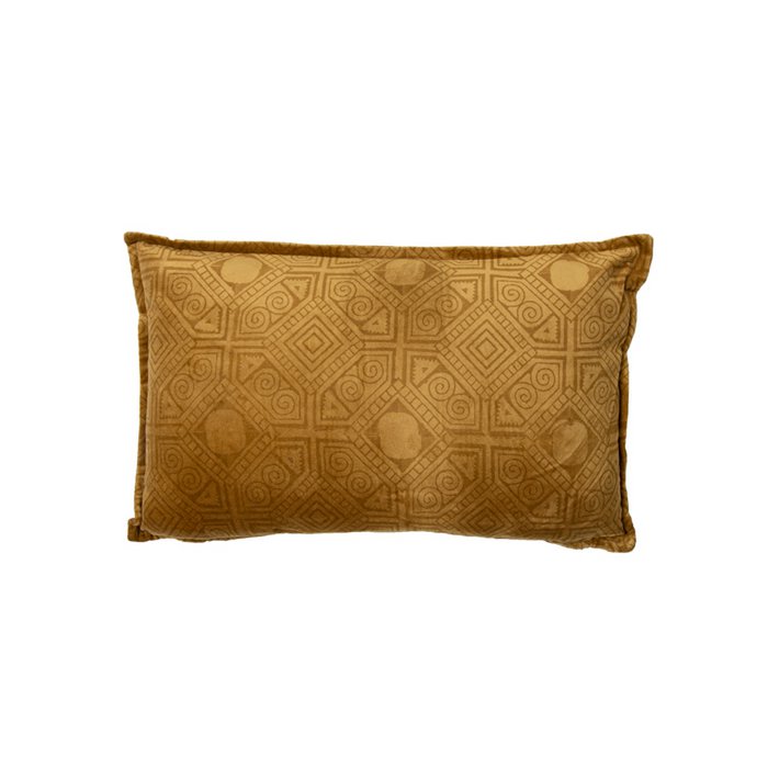 Fluwelen kussen Donna mosterd 50x30 | Woonware