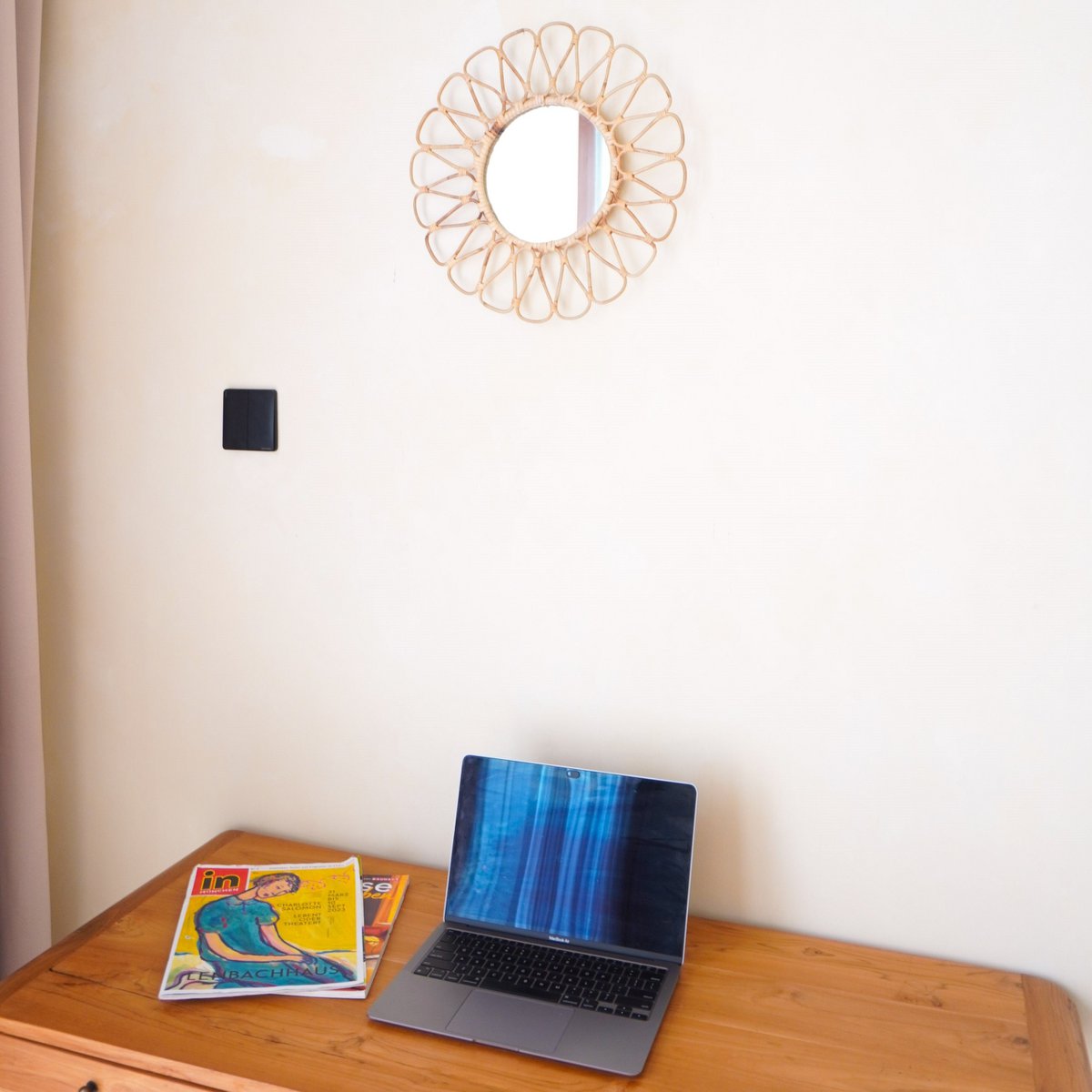 Danau Wandspiegel 38 cm rotan boho chic interieur