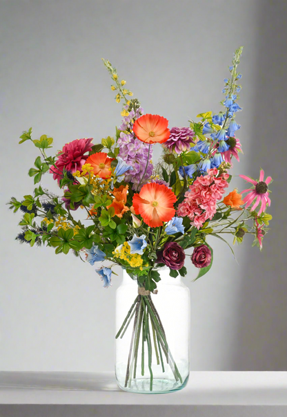 Boeket Electric Love 90 cm – kleurrijk kunstboeket van Woonware met levendige bloemen