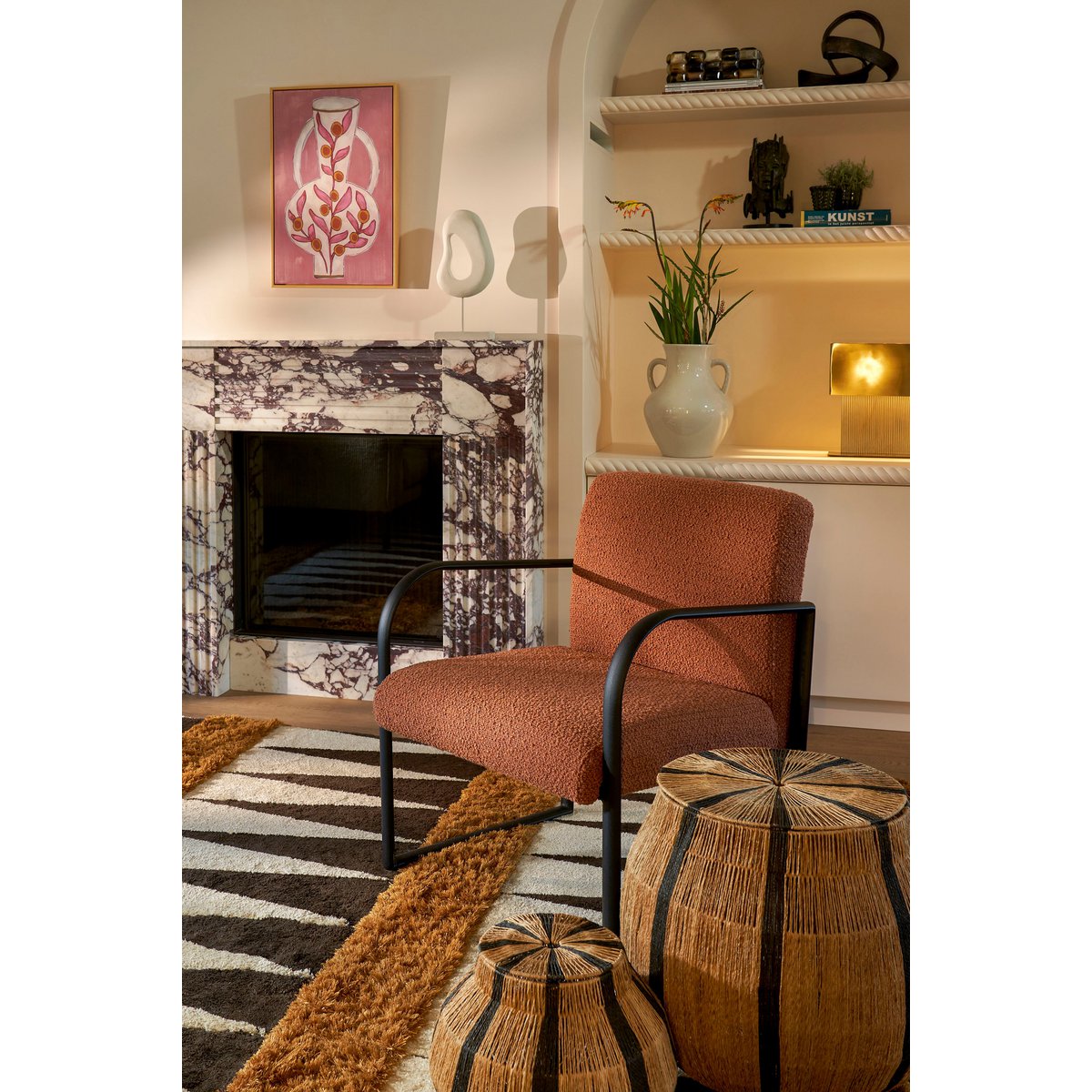 Pastina Ornament op Voet off-white mangohout modern sculptuur