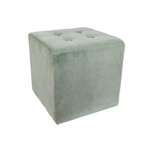 Vintage fluwelen voetenbank in oudblauwe kleur – Woonware