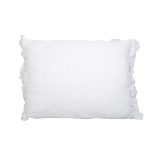 Vintage Kussen Quirine Puur Wit 50x40 cm Linnen Woonware