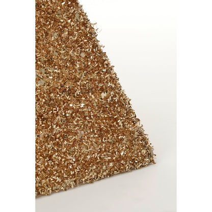 Gouden vierkante kerstboomrok 50 x 50 x 30 cm glitter Woonware