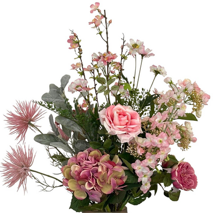 Boeket Pretty Pink 89 cm – kunstbloemen van Woonware in diverse roze tinten