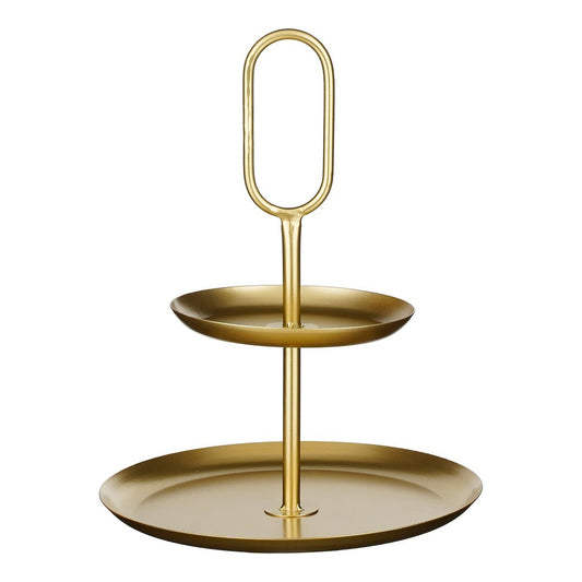 Gouden etagère van ijzer 2-laags 36 cm – stijlvolle etagère | Woonware