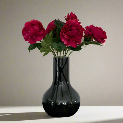 Boeket Peonies donkerroze 65 cm – kunst pioenrozen van Woonware met realistische bloemen