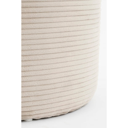 Opbergpoef off-white Ø42 x H41 ronde poef met deksel Woonware