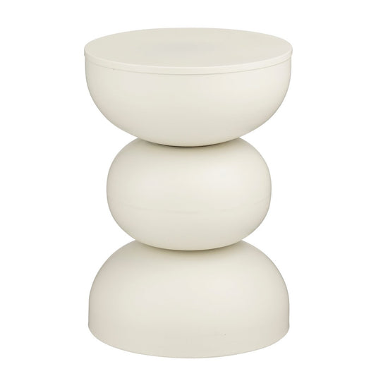 Luna bijzettafel wit rond Ø32 cm ijzer Woonware