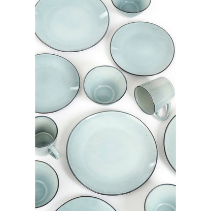 Racco serviesset 4 persoons lichtgrijs steengoed handgemaakt Woonware