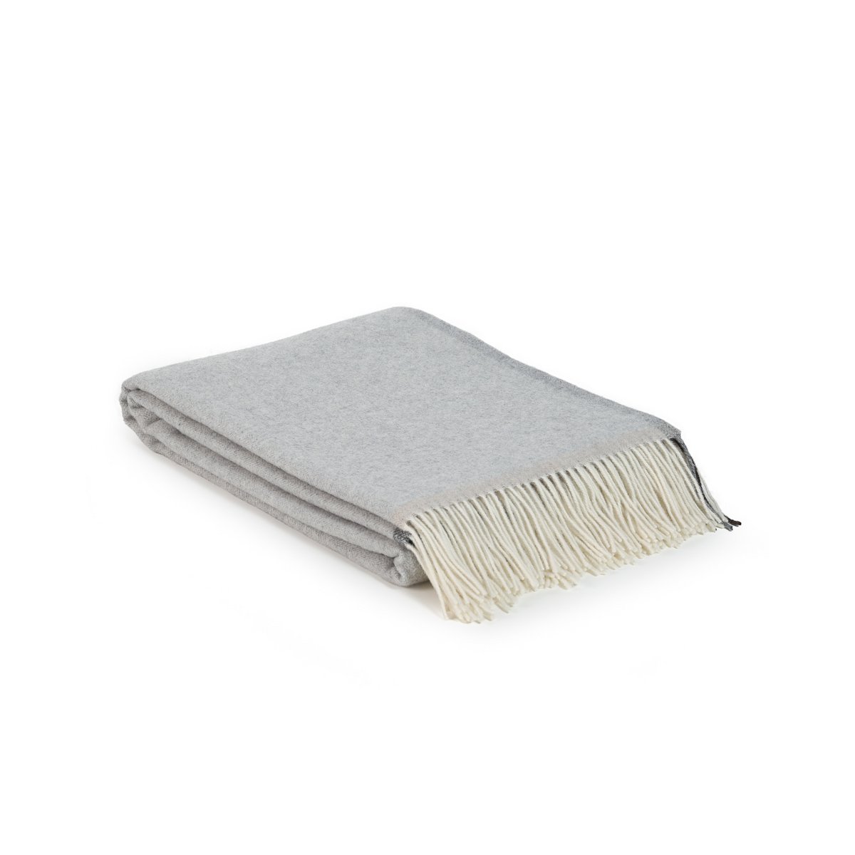 Merino kasjmier plaid Milano lichtgrijs 140x200 – luxe zachte deken | Woonware