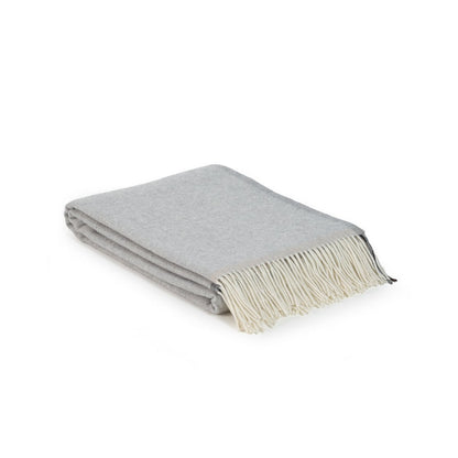 Merino kasjmier plaid Milano lichtgrijs 140x200 – luxe zachte deken | Woonware