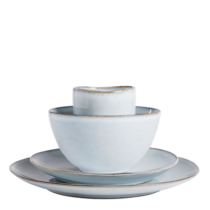 Tabo Serviesset 4 Persoons Grijsblauw – handgemaakt keramiek servies Woonware