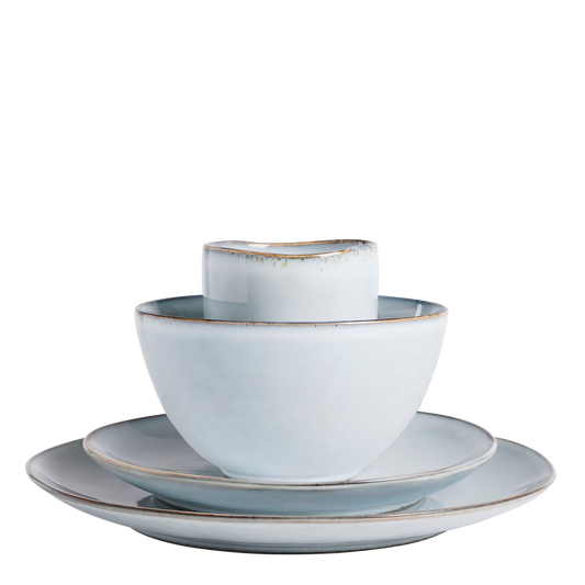 Tabo Serviesset 4 Persoons Grijsblauw – handgemaakt keramiek servies Woonware