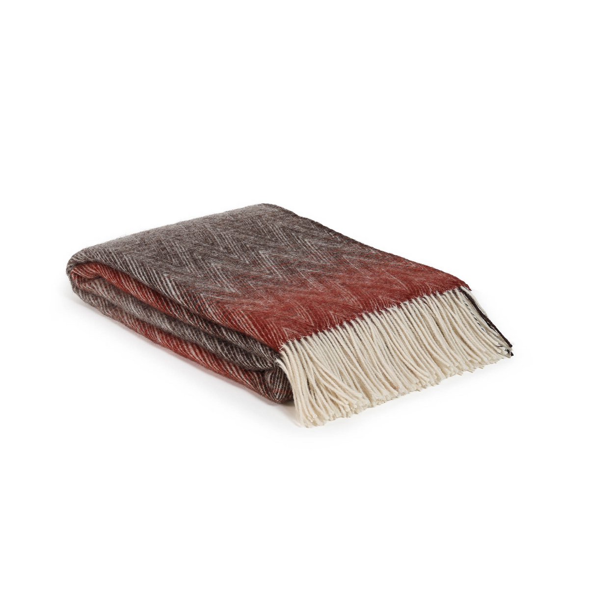 Wollen plaid Alba rood multicolor 140x200 met zigzagpatroon | Woonware