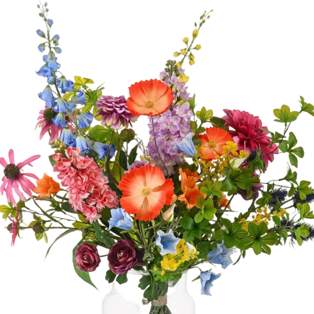 Boeket Electric Love 90 cm – kleurrijk kunstboeket van Woonware met levendige bloemen