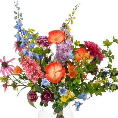 Boeket Electric Love 90 cm – kleurrijk kunstboeket van Woonware met levendige bloemen