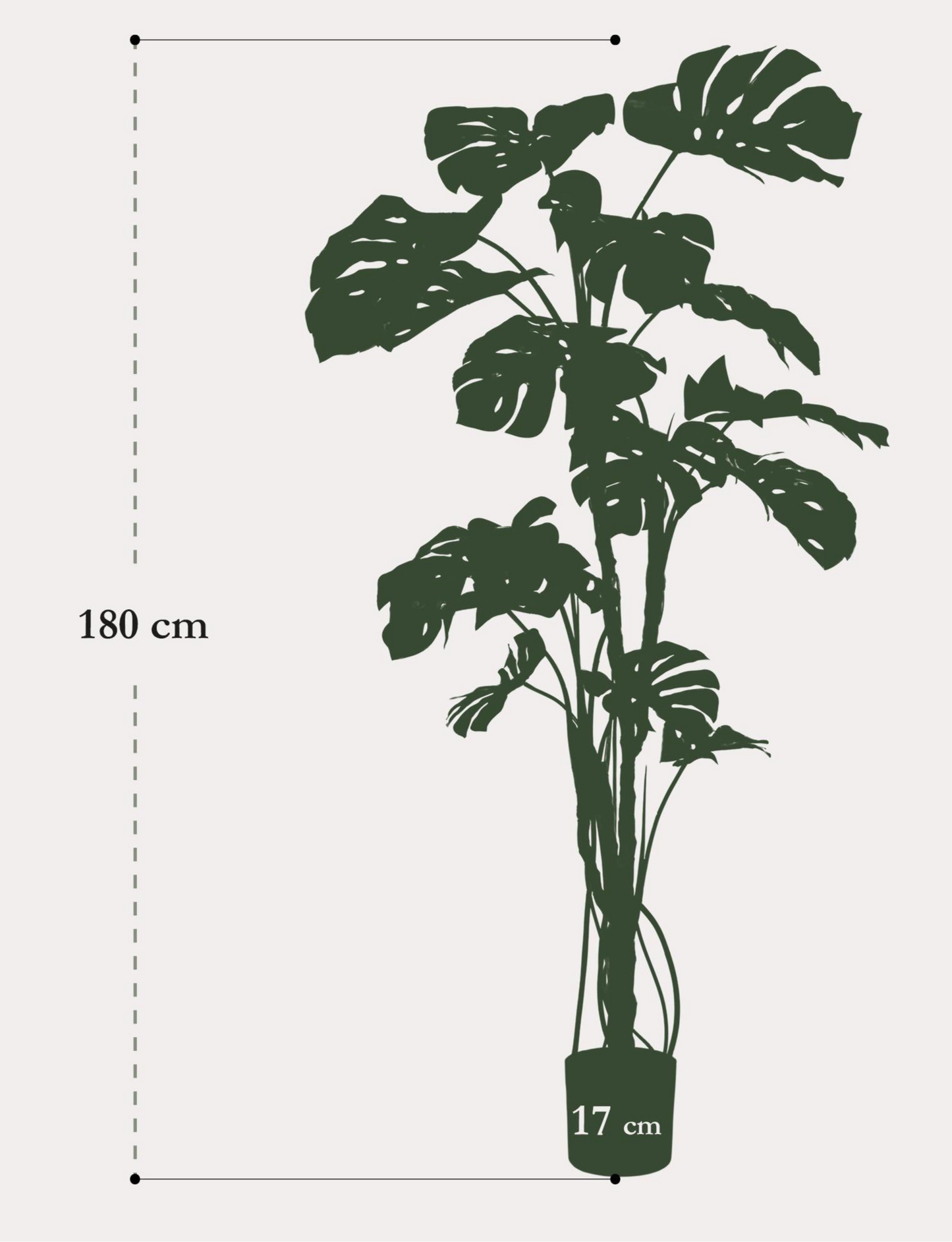 Kunstplant Monstera 180 cm grote gatenplant groen Woonware